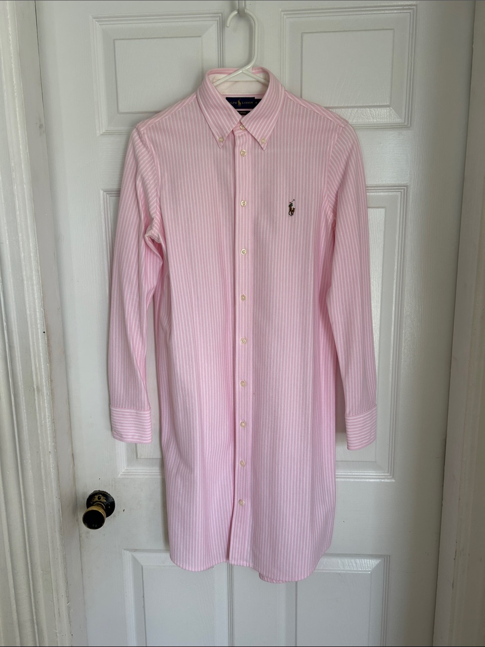 Ralph Lauren Light Pink Striped Oxford Shirt Dress